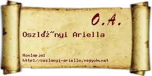 Oszlányi Ariella névjegykártya
